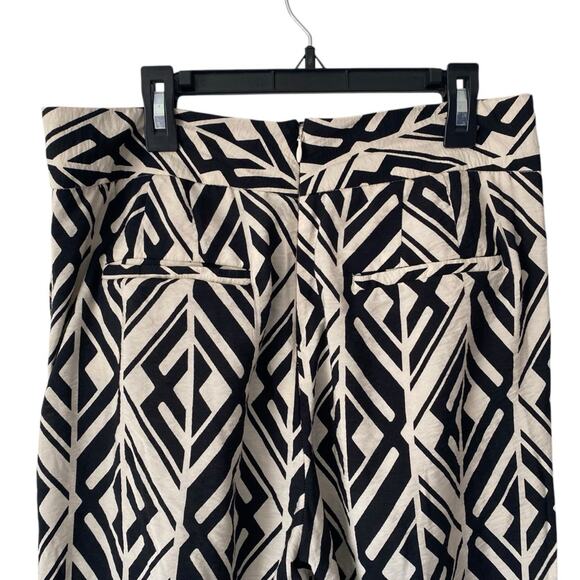 Banana Republic Pleated High Waist Wide Leg Black Cream Pants Nwot size 6 - Picture 6 of 9